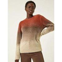 Roman Fluffy Ombre Knit Jumper - Brown