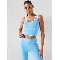 Peach Fit Womens Cropped Vest Top - Blue