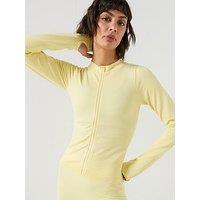 Peach Fit Womens Zip Through Top - Yellow