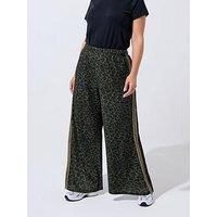 Yours Curve Leopard Print Stripe Trouser