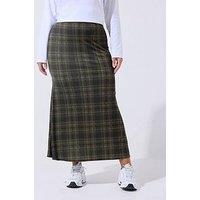 Yours Curve Check Midi Skirt