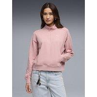 Puma Womens Class Relaxed Half-Zip Crew - Pink
