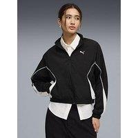 Puma Womens Sport Relaxed Woven Full-Zip Jacket - Black