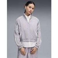 Puma Womens Sport Relaxed Woven Full-Zip Jacket - Silver