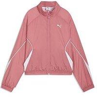 Puma Womens Sport Relaxed Woven Full-Zip Jacket - Pink