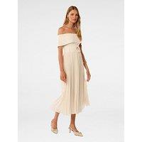 Forever New Capri Bardot Midi Dress - Cream