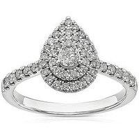 Ernest Jones Engagement Ring Pear Shaped 0.50Ct Diamond Ring - Platinum