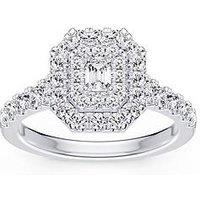 Ernest Jones Engagement Ring Emerald Cut 1Ct Diamond Ring - Platinum