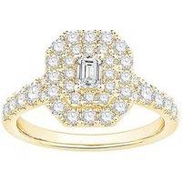 Ernest Jones Engagement Ring 14Ct Cushion Shaped Halo 1Ct Diamond Ring - Gold