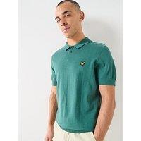 Lyle & Scott Cotton Short Sleeve Knitted Polo Shirt - Green