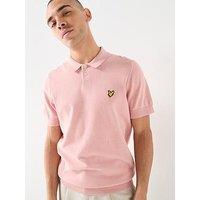 Lyle & Scott Cotton Short Sleeve Knitted Polo Shirt - Pink