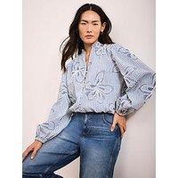Mint Velvet Stripe Cornelli Blouse - Blue