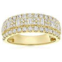 Ernest Jones 14Ct Three Row Eternity 1Ct Diamond Ring - Gold