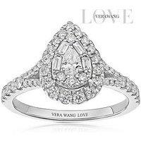 Ernest Jones Vera Wang Cluster Pear Shape 060Ct Diamond Engagement Ring - Platinum