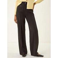 Roman Pocket Button Smart Trousers - Black