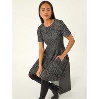 Roman Petite Boucle Knit Dress - Black