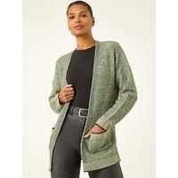 Roman Soft Knit Pocket Cardigan - Green