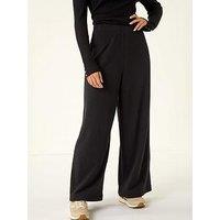 Roman Petite Brushed Ribbed Trouser - Black