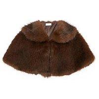 Quiz Brown Collared Faux Fur Wrap