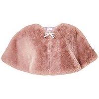 Quiz Pink Bow Detail Faux Fur Wrap