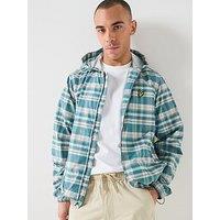 Lyle & Scott Tartan Hooded Zip Through Jacket - Green