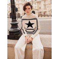 Mint Velvet Ivory Star Stitch Jumper - White