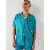 Lyle & Scott Goldfish Resort Shirt - Teal - Blue