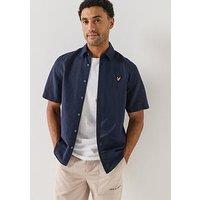 Lyle & Scott Lyle & Scott Short Sleeve Linen Blend Shirt -Navy