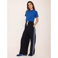 Mint Velvet Side Stripe Trouser - Navy Blue