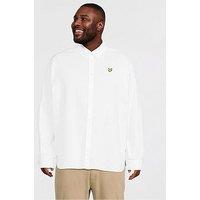 Lyle & Scott Big Tall Linen Blend Oxford Shirt - White