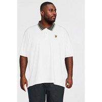 Lyle & Scott Big Tall Tartan Collar Polo Shirt - White