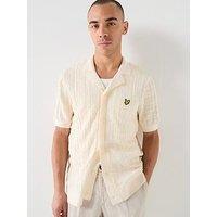 Lyle & Scott Lyle & Scott Jacquard Check Knitted Resort Shirt -Beige