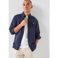 Lyle & Scott Lyle & Scott Long Sleeve Linen Blend Shirt -Navy