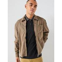 Lyle & Scott Enzyme Wash Zip Through Overshirt - Dark Green