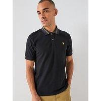 Lyle & Scott Tartan Collar Polo Shirt - Black