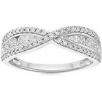 Ernest Jones Engagement Ring Crossover 0.50Ct Diamond Ring - Platinum