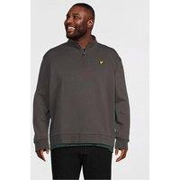 Lyle & Scott Big Tall Loopback Quarter Zip Sweatshirt - Grey