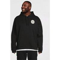 Lyle & Scott Big Tall Borders Label Graphic Hoodie - Black