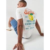 Replay Sicilia Back Graphic T-Shirt - White