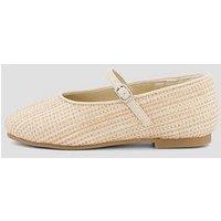 The Very Collection Raffia Ballet Flat Shoes - Cream