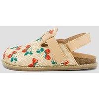 The Very Collection Strawberry Embroidered Raffia Mule