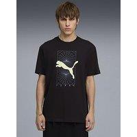 Puma Mens Tech Relaxed Graphic T-Shirt - Black