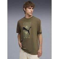 Puma Mens Tech Relaxed Graphic T-Shirt - Green