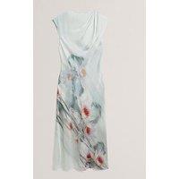 Ted Baker Draped Neck Printed Midi Dress
