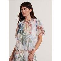 Ted Baker Pleated Angel Sleeve Printed T