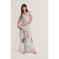 Ted Baker Printed Wide Leg Pleated Co Ord Trousers - Pink