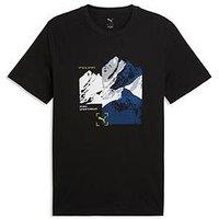 Puma Mens Graphic Mountain Short Sleeve T-Shirt - Black