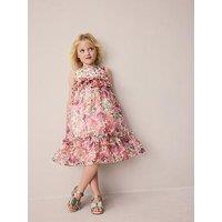 Laura Ashley Girls Floral Frill Occasion Dress - Multi