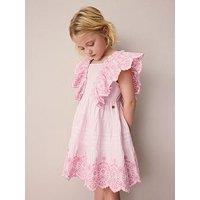 Laura Ashley Younger Girls Broderie Tiered Dress - Pink