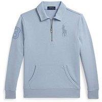 Polo Ralph Lauren Boys Half Zip Sweatshirt - Light Blue